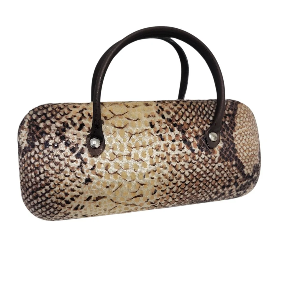 Unbranded Adult Unisex Hardshell Eyeglasses Case Snake Skin Print Pre-owned